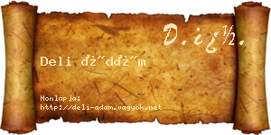 Deli Ádám névjegykártya