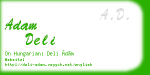 adam deli business card
